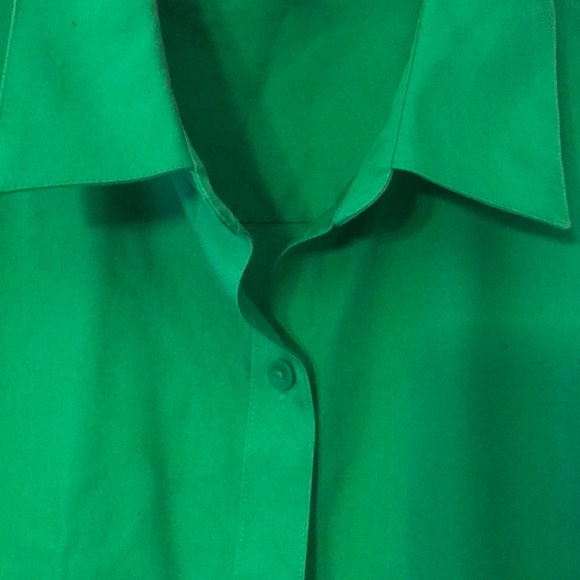 Kelly Green Button Down 3/4 Sleeve Top - Picture 3 of 6